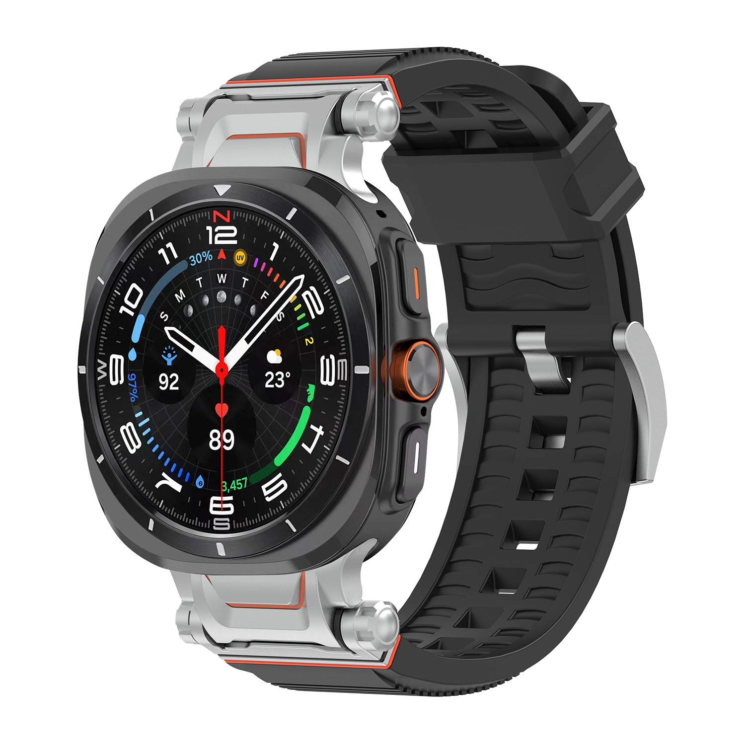 Excessive-High quality Silicone Strap for Samsung Galaxy Watch Extremely 47mm with Sturdy Mechanical Metallic Connector