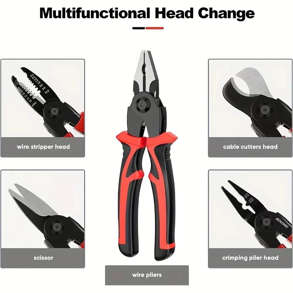 Family Wire Cable Stripper Pliers Set with Replaceable Heads - Mixture Device Equipment, That includes Diagonal Aspect Chopping Pliers