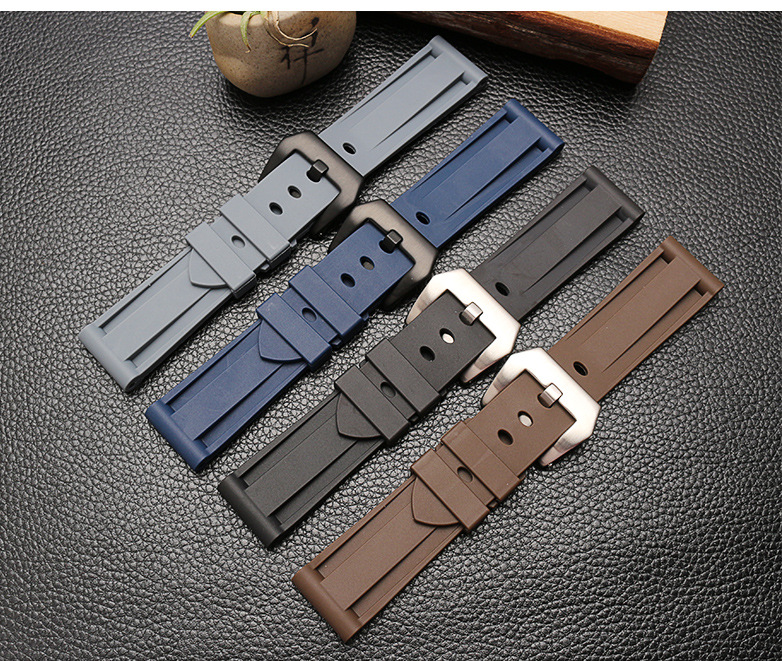 Premium High quality Rubber Watch Bands for Panera Mechanical Watch - Sport Silicone TPU Straps in 20mm, 22mm, 24mm, and 26mm Sizes